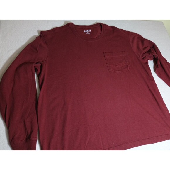 Duluth Trading Co 2XL Long Sleeve T-Shirt Maroon Relaxed Fit Un-Longtail - Picture 1 of 9